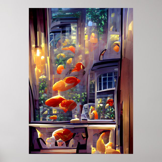 Romantic Dinner Breeze, Digital Painting Poster (Front)