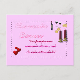 Romantic Dinner Coupon Postcard