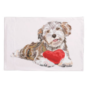 Romantic Dog Pillow Case
