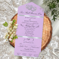 Romantic Double Hearts - Lavender/Silver