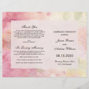 Romantic Dreamy Blossom Wedding Program