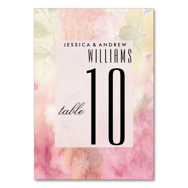 Romantic Dreamy Blossom Wedding Table Number (Front)