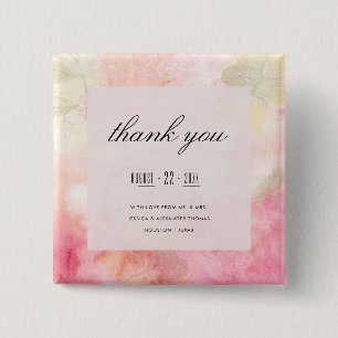 Romantic Dreamy Blossom Wedding Thank You 15 Cm Square Badge