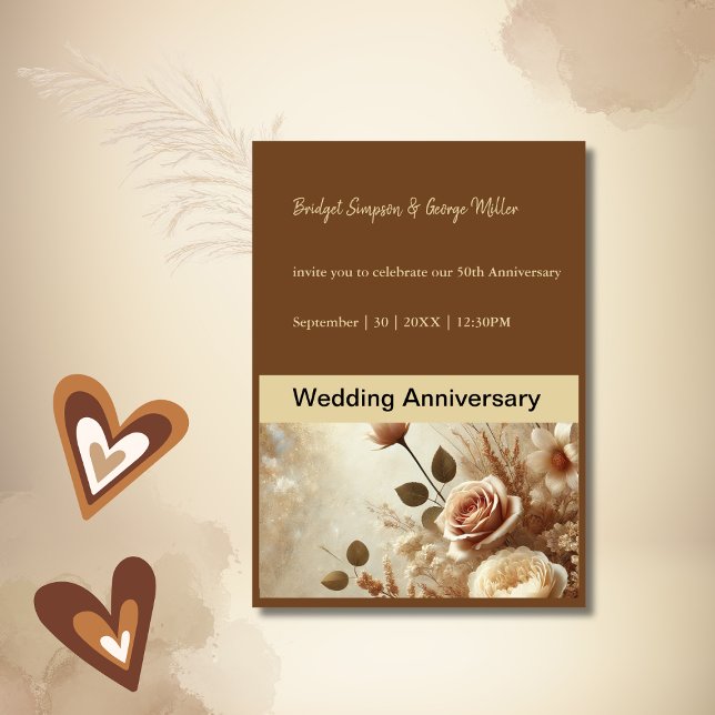 Romantic Dreamy Floral Wedding anniversary  Invitation (Creator Uploaded)