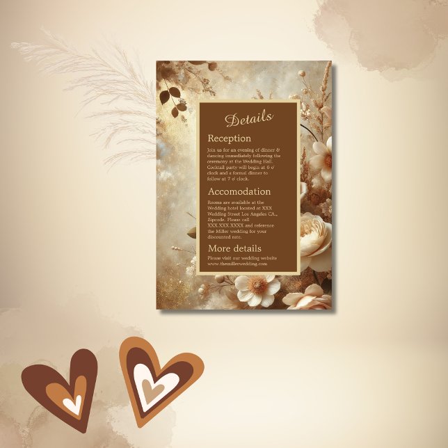 Romantic Dreamy Floral Wedding & monogram  Enclosure Card (Creator Uploaded)