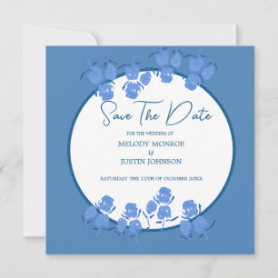 Romantic Dusty Blue Floral   Announcement