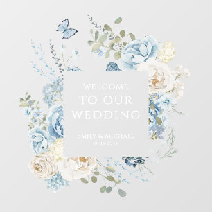 Romantic Dusty Blue Floral Wedding Welcome