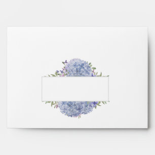 Romantic Dusty Blue Hydrangea Flowers A7Invitation Envelope
