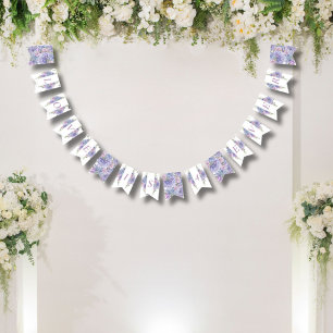 Romantic Dusty Blue & Lilac Hydrangeas Wedding Bunting