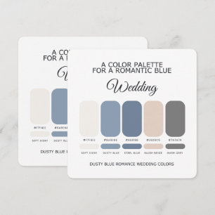 Romantic Dusty Blue Wedding Colour Palette Card