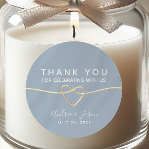 Romantic Dusty Blue Wedding Favour Stickers