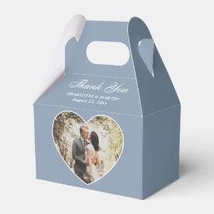 Romantic Dusty Blue Wedding Photo Favour Box