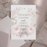 Romantic Dusty Pink Faded Floral Rose 