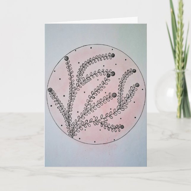 Romantic Dusty Rose Circle Card (Front)