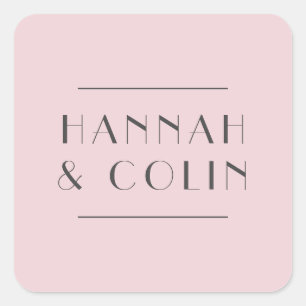 Romantic Dusty Rose Peony Modern Square Sticker