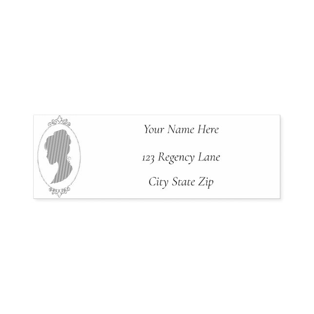 Romantic Dusty Rose Regency Botanical Cameos  Self-inking Stamp (Design)