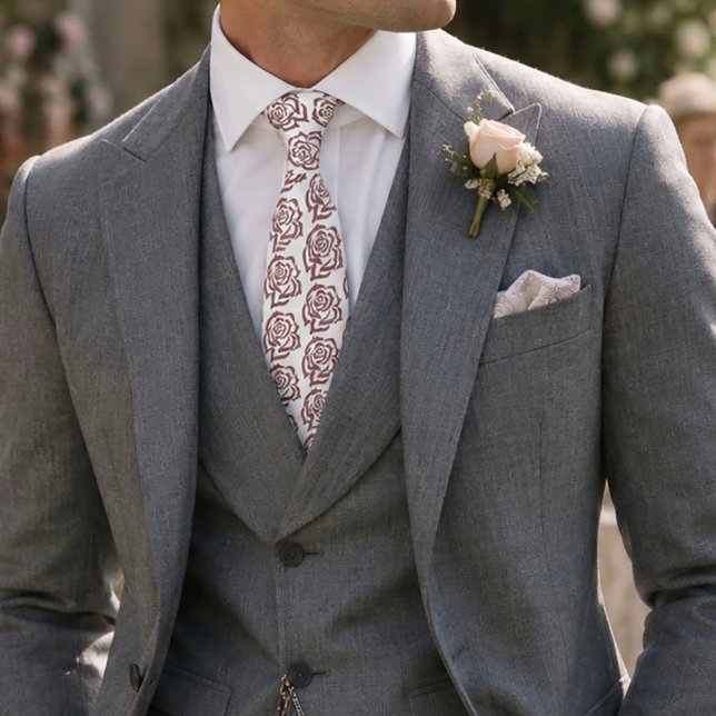 Romantic Dusty Rose Regency Botanical Cameos Tie (Creator Uploaded)