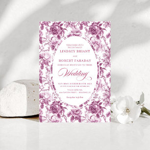 Romantic Dusty Rose Rose Pattern Wedding Invitatio Invitation