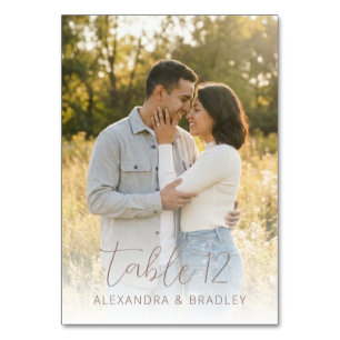 Romantic Earthy Contemporary Photo Table Number