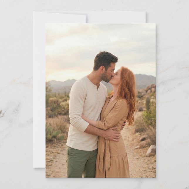 Romantic Earthy Desert Photo Invitation (Front)