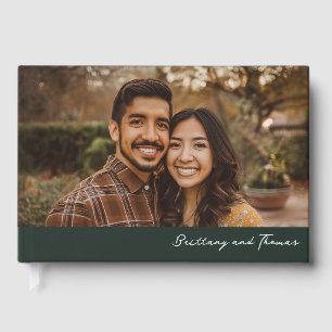 Romantic Earthy Minimalist Photo Guest Book