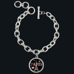 Romantic Eiffel Tower Charm Bracelet Gift<br><div class="desc">The design is from original art.</div>