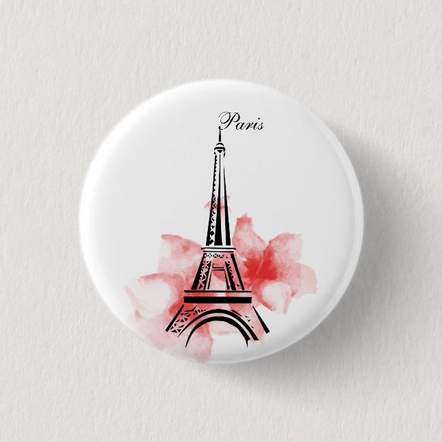 Romantic Eiffel Tower Paris 3 Cm Round Badge (Front)