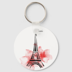 Romantic Eiffel Tower Paris Key Ring