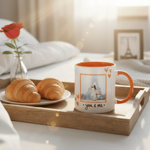 Romantic Eiffel Tower Paris Photo Template Anniver Coffee Mug
