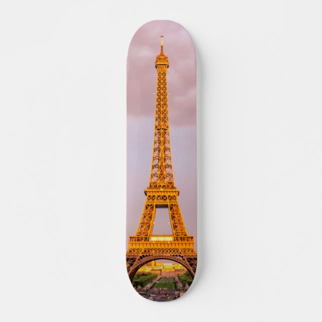 Romantic Eiffel Tower Photography | Paris, France Skateboard (Front)