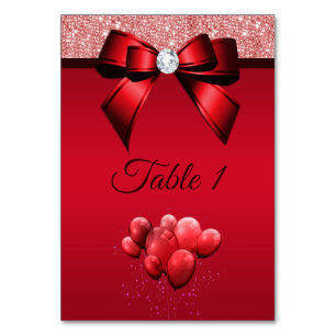 Romantic Elegance Birthday Party Table Number