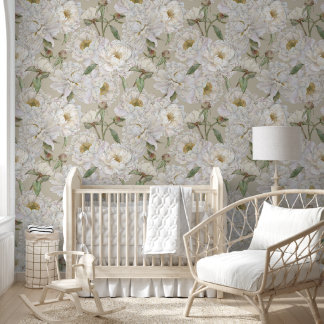 Romantic & Elegance Watercolor Floral Wallpaper 