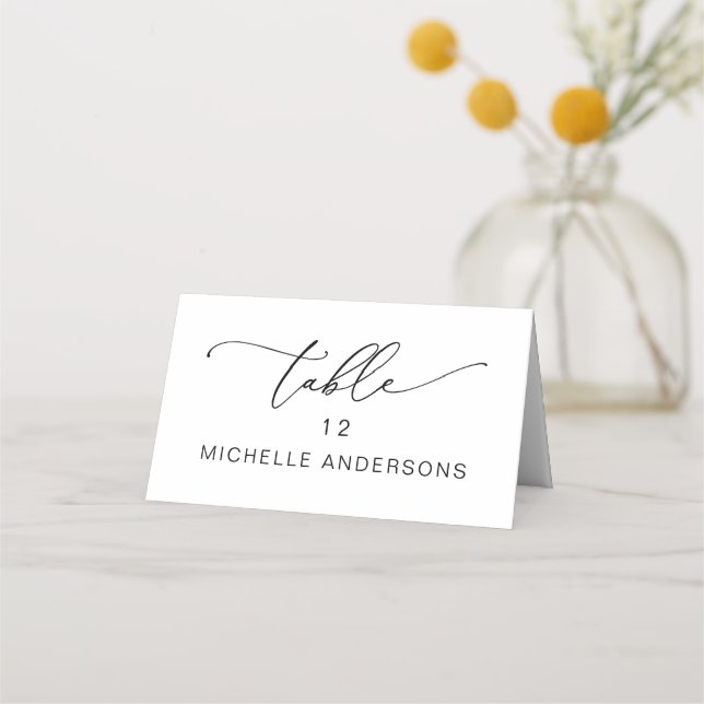 Romantic Elegance Wedding Dinner Guest Name Place  Place Card (Front)