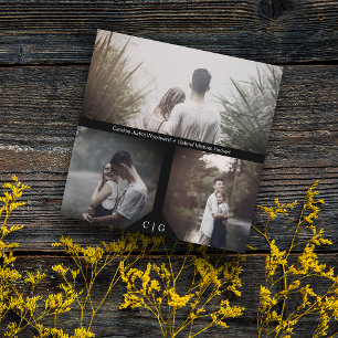 Romantic Elegant 3 Photos Engaged Couple Session Save The Date