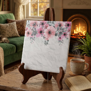 Romantic Elegant Antique Floral Composition Tile