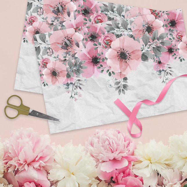 Romantic Elegant Antique Floral Composition Tissue Paper (Creator Uploaded)