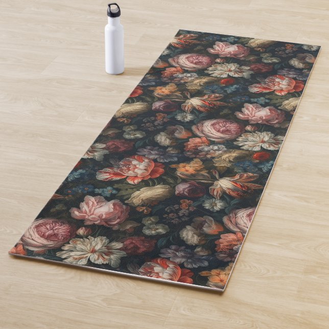 Romantic Elegant Baroque Flowers Oil Painting Yoga Mat (In Situ)