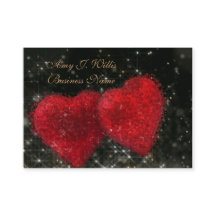 Romantic Elegant Classy  Two Red Hearts Business