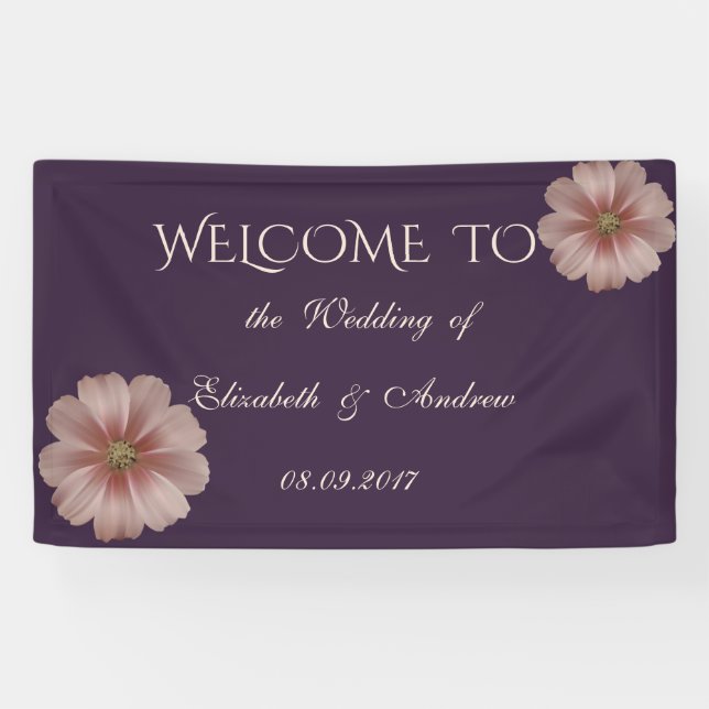 Romantic Elegant Daisy  Wedding Banner (Horizontal)