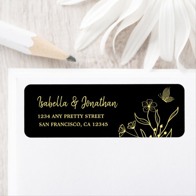 Romantic elegant gold floral black wedding (Insitu)