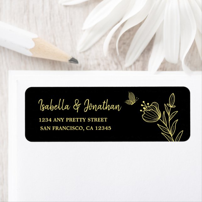 Romantic elegant gold floral black wedding (Insitu)