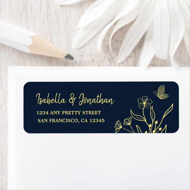Romantic elegant gold flower navy wedding (Insitu)