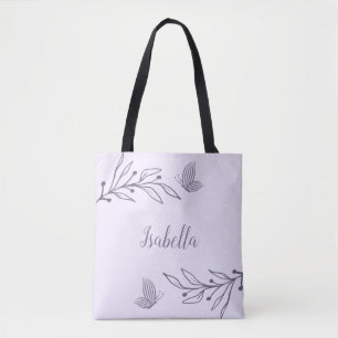 Romantic elegant mauve floral tote bag