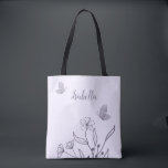 Romantic elegant mauve floral  tote bag<br><div class="desc">Unique simple tote bag featuring romantic and elegant mauve flowers on light purple background
FOR MORE MATCHING PRODUCTS click on the collection above or contact me.</div>