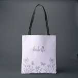 Romantic elegant mauve floral  tote bag<br><div class="desc">Unique simple tote bag featuring romantic and elegant mauve flowers on light purple background
FOR MORE MATCHING PRODUCTS click on the collection above or contact me.</div>