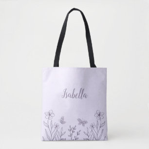 Romantic elegant mauve floral tote bag