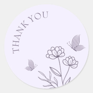 Romantic elegant mauve floral wedding classic round sticker