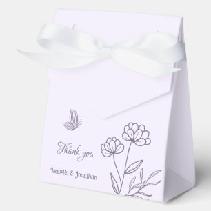 Romantic elegant mauve floral wedding favour box