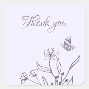 Romantic elegant mauve floral wedding square sticker