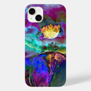 Romantic elegant purple teal flower painting Case-Mate iPhone 14 plus case
